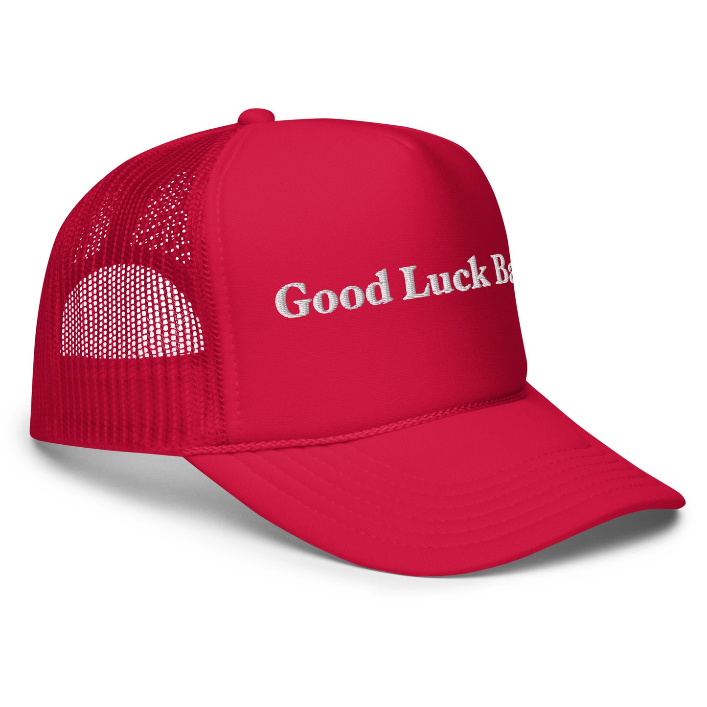 ”Good Luck” Embroidered Trucker Hat