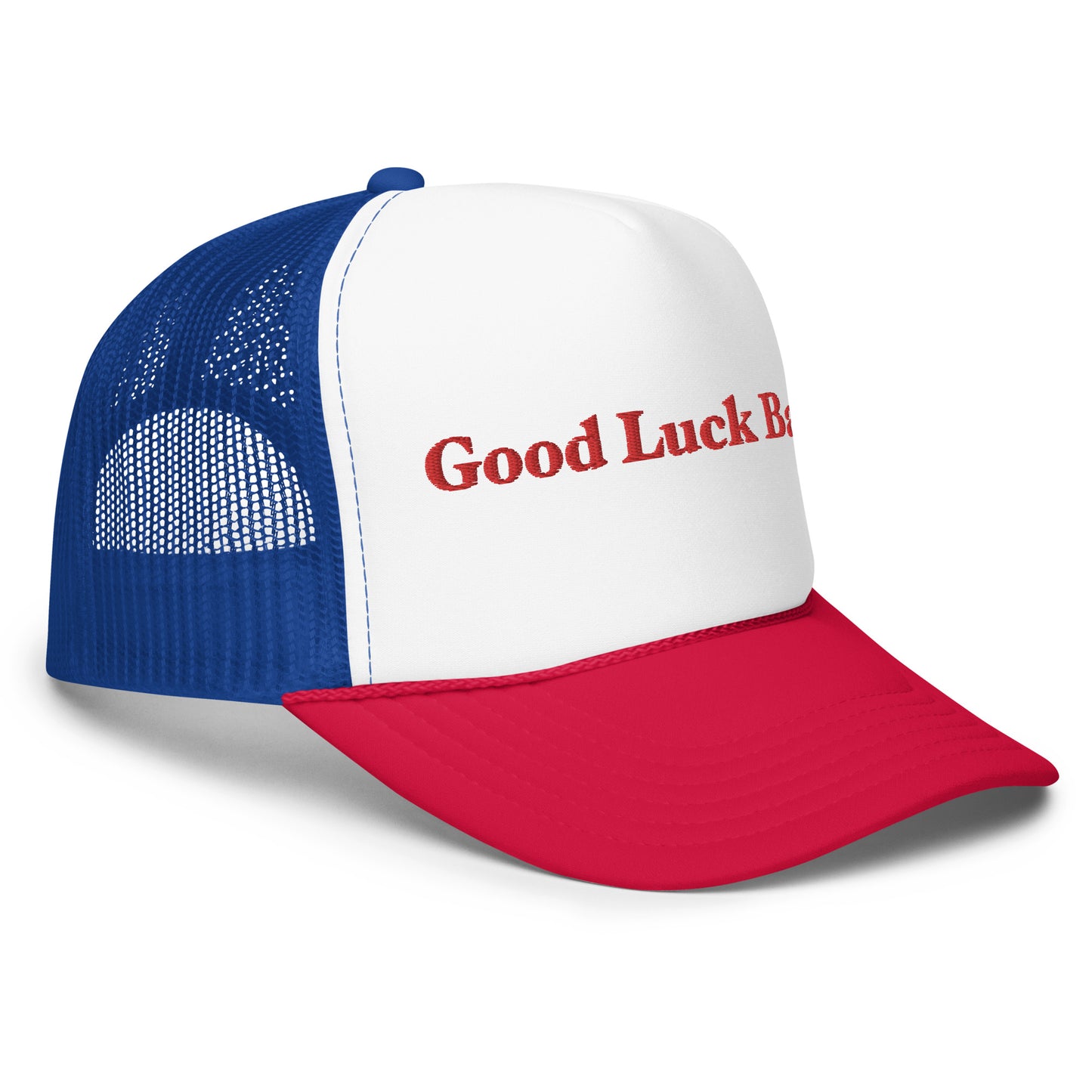 ”Good Luck” Embroidered Trucker Hat